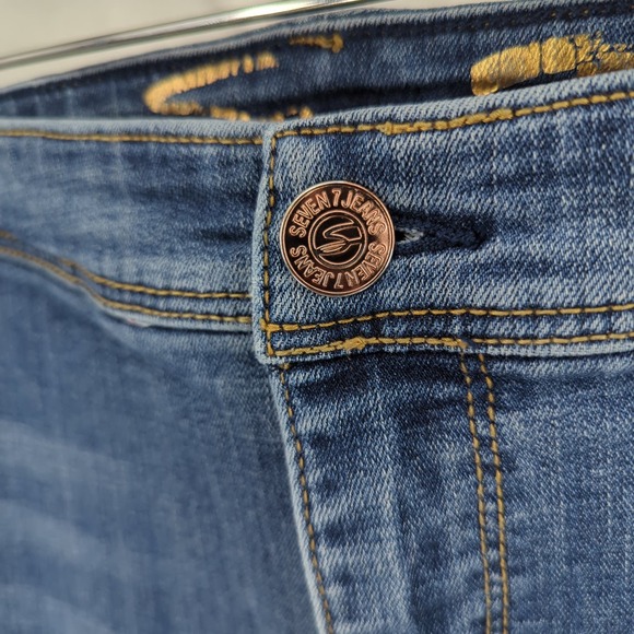 EUC Seven7 Boot Blue Cotton Blend Jeans Womens Size 28 - Picture 5 of 8